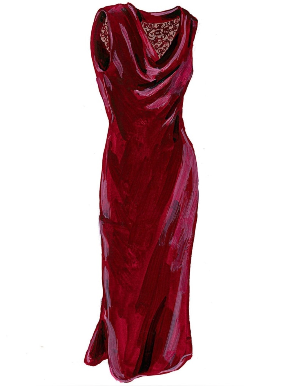 J. Peterman Answered Prayers Crushed Red Velvet Dress in Garnet Red, Size 4